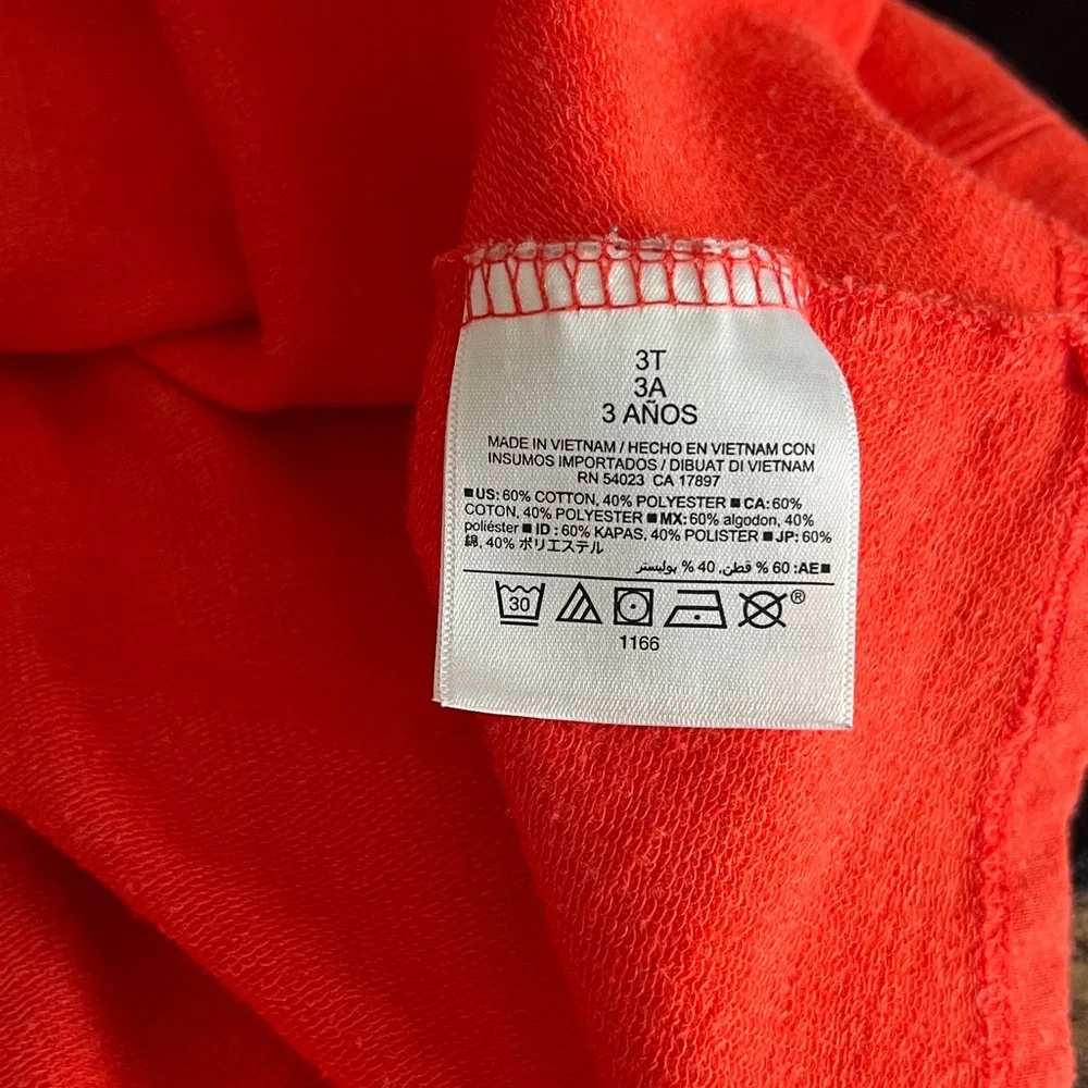 Old Navy Girls 3T Orange Long Sleeve Soft Sweatshirt Flowy Bubble Swing Dress
